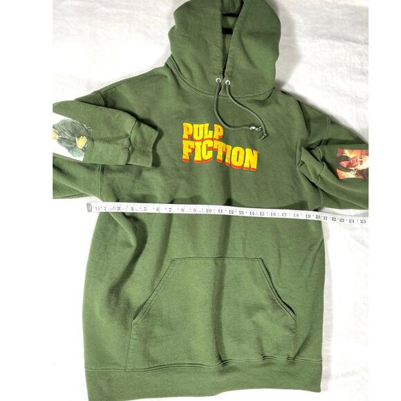 Pulp Fiction Movie Hoodie Olive Green Graphic Pullover - Picture 4 of 6